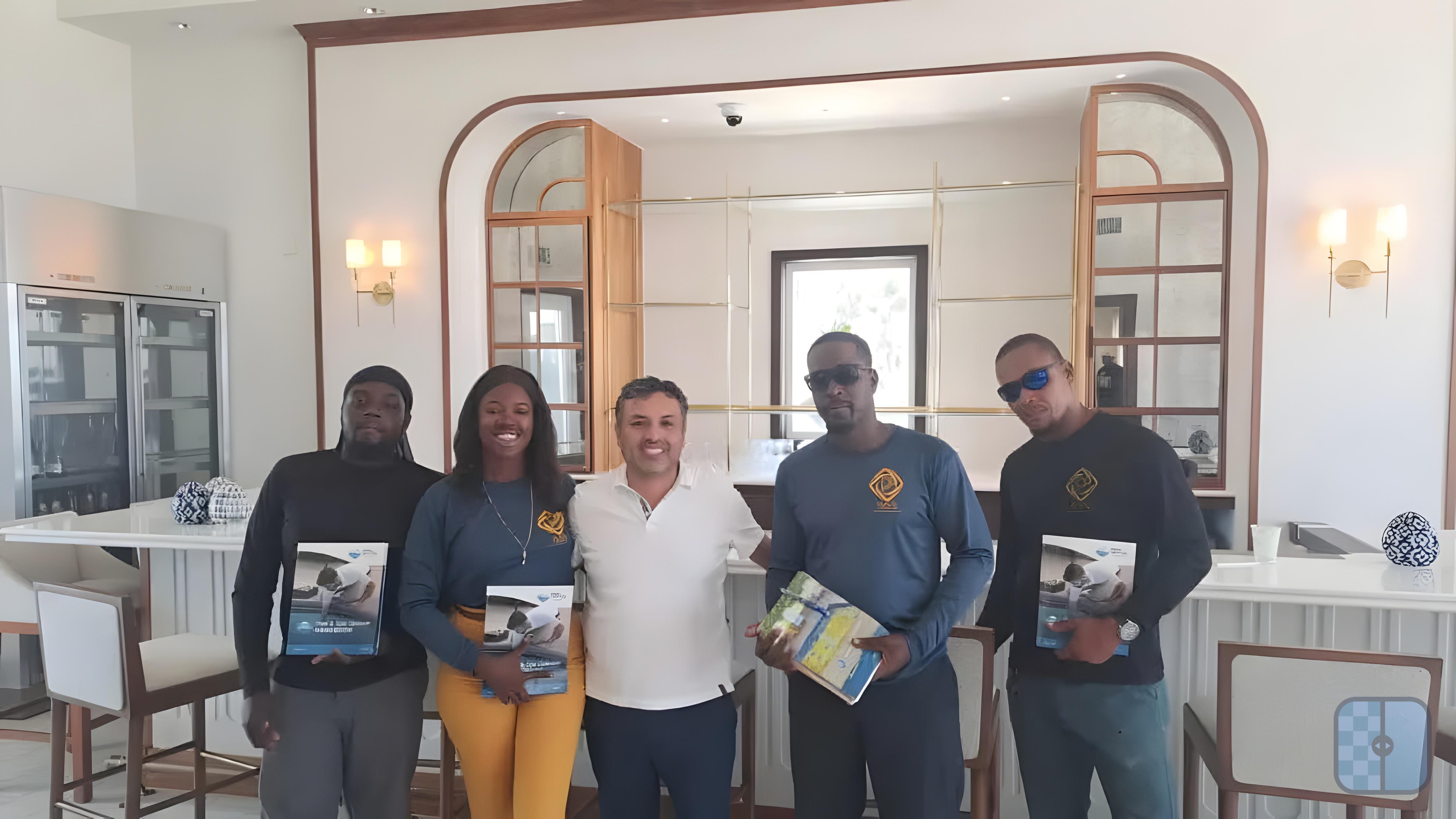 Placid Pools team with training materials